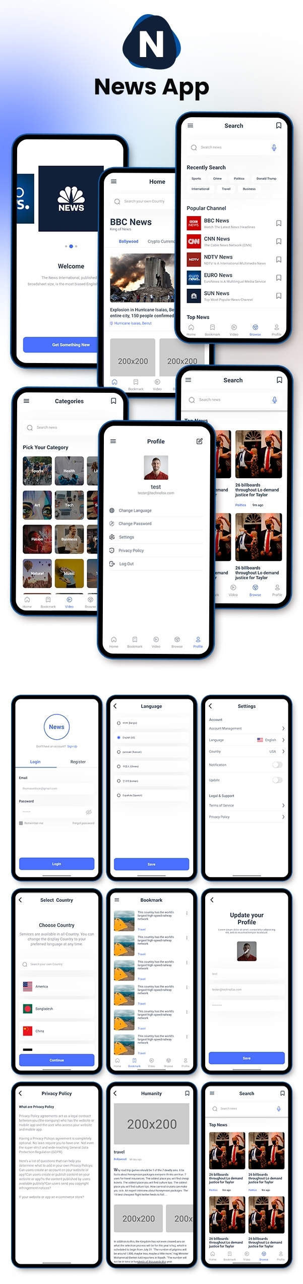 Flutter Blog UI App - News, Travel, Magazine, Branding Blog - 5