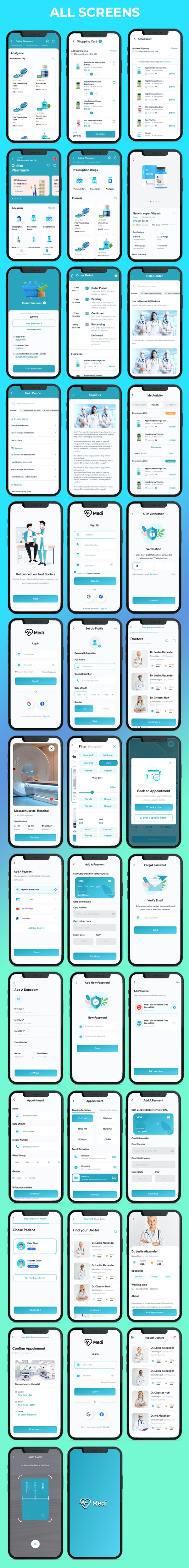 Medi - Doctor Appointment Booking and Pharmacy Flutter App UI Template - 8